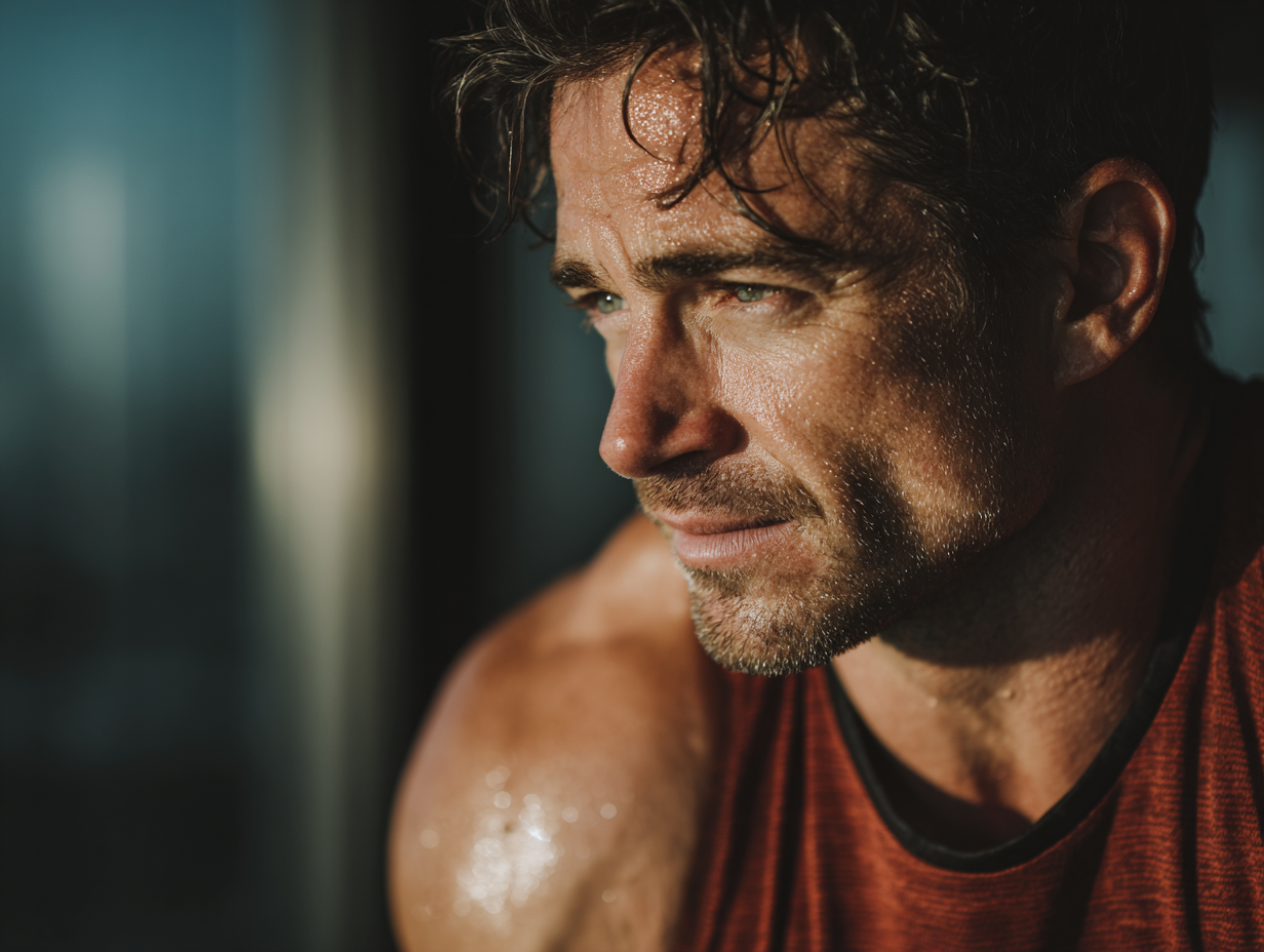 Чоловік у медитації в сучасному інтер'єрі